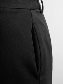 SHEIN BAE 素色斜口袋裙裤