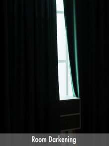 1 件天鹅绒遮光窗帘，卧室客厅遮光窗帘，法式奢华复古美式欧式天鹅绒窗帘 - 墨綠色 - 查看 4