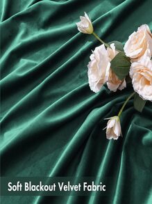 1 件天鹅绒遮光窗帘，卧室客厅遮光窗帘，法式奢华复古美式欧式天鹅绒窗帘 - 墨綠色 - 查看 7