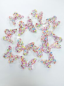 12pcs/set PVC Butterfly Sticker, Cute Floral Pattern Self Adhesive 3D Butterfly Wall Decor For Home - Multicolor - View 6