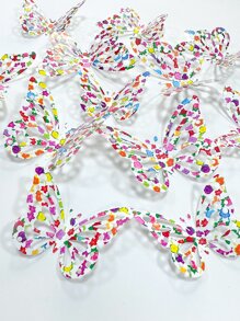 12pcs/set PVC Butterfly Sticker, Cute Floral Pattern Self Adhesive 3D Butterfly Wall Decor For Home - Multicolor - View 8