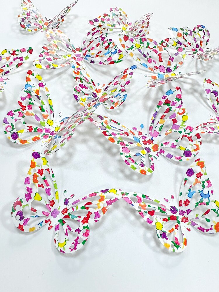 12 miếng dán bướm rỗng - Nhiều màu - Xem 8