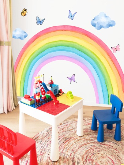 Sacinora 6 Fogli Adesivi Murali Farfalle Azzurre E Rosa: Rimovibili In Vinile Per Cameretta Bambini, Decorazione Parete Fai Da Te - 3