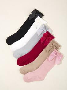 6pairs Baby Bow Decor Socks - Multicolor - View 3