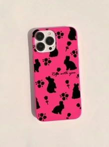 Cartoon Rabbit Pattern Phone Case - Multicolor - View 1