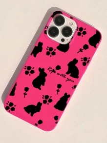Cartoon Rabbit Pattern Phone Case - Multicolor - View 5