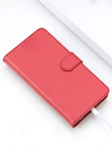 1个PU材质钱包式磁吸手机壳，兼容苹果17 Pro Max、17 Pro、17 Air、OPPO/红米手机 - 紅色 - 查看 4