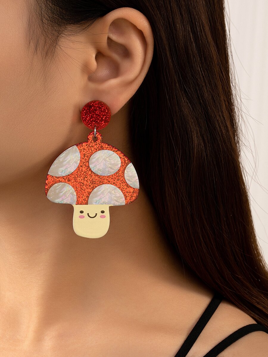 蘑菇耳墜 - 彩色 - 查看 1