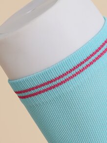 1pair Sports Over The Calf Socks - Baby Blue - View 3