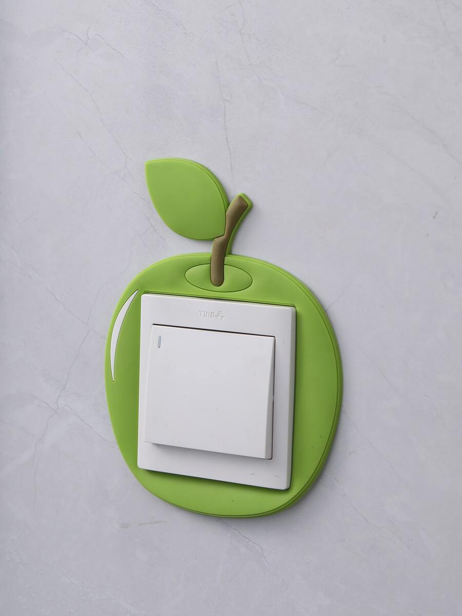 1pc PVC Switch Outlet Wall Sticker, Creative Apple Design Switch ...