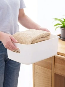 1 PC PP Để Bàn Hộp Lưu Trữ, Tối Giản Màu Trắng Hình Chữ Nhật Để Bàn Tổ Chức Cho Vanity, Tủ Áo, Quầy Phòng Tắm - trắng - Xem 6