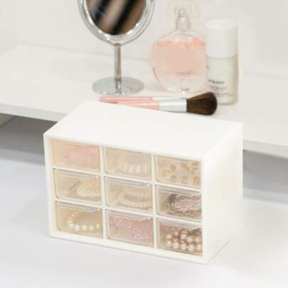 1入組便攜式塑料首飾收納盒家用多格首飾收納盒