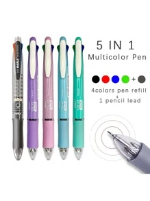 5入組混色圓珠筆 - 彩色 - 查看 3
