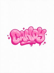 Candy Lien Production Artist Letter Graphic Crop Tee, For Summer, 100% Cotton, Holiday, For Vacation - White - View 2