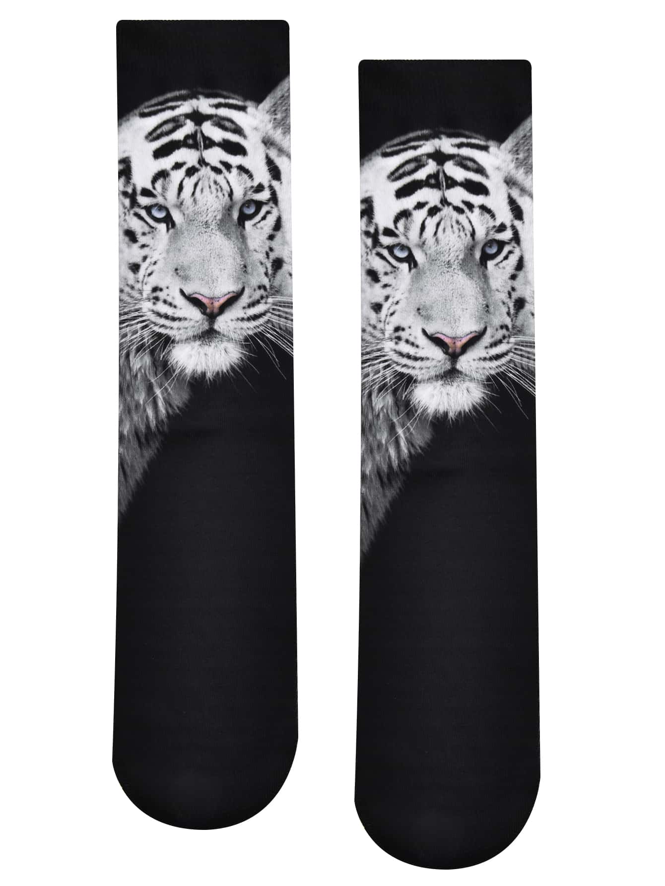 男士老虎印花中筒襪 - 彩色 - 查看 1