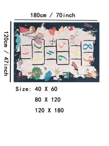 1入組卡通圖案地毯現代滌綸家用地墊 - 彩色 - 查看 3