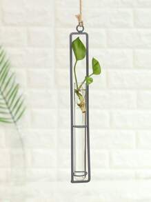 1pc Iron Plant Hanger, Creative Decorative Flower Pot Holder For Home - Black - View 3