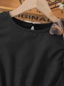 Sparklyn Tween Girl Heart Mesh Panel Ruffle Trim A-Line Dress - Multicolor - View 6