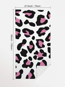 1入組織物沙灘巾現代主義豹紋印花旅行沙灘巾 - 彩色 - 查看 2