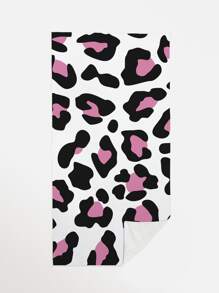 1入組織物沙灘巾現代主義豹紋印花旅行沙灘巾 - 彩色 - 查看 3