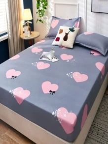 1 Nơ & Trái Tim In Trang Bị Tấm Lãng Mạn Chất Liệu Vải Chống Thấm Nước Trang Bị Tấm Đáy Cho Tất Cả Các Mùa - Màu xanh lam - Xem 1