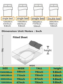 樹葉印花床墊套 - 彩色 - 查看 5