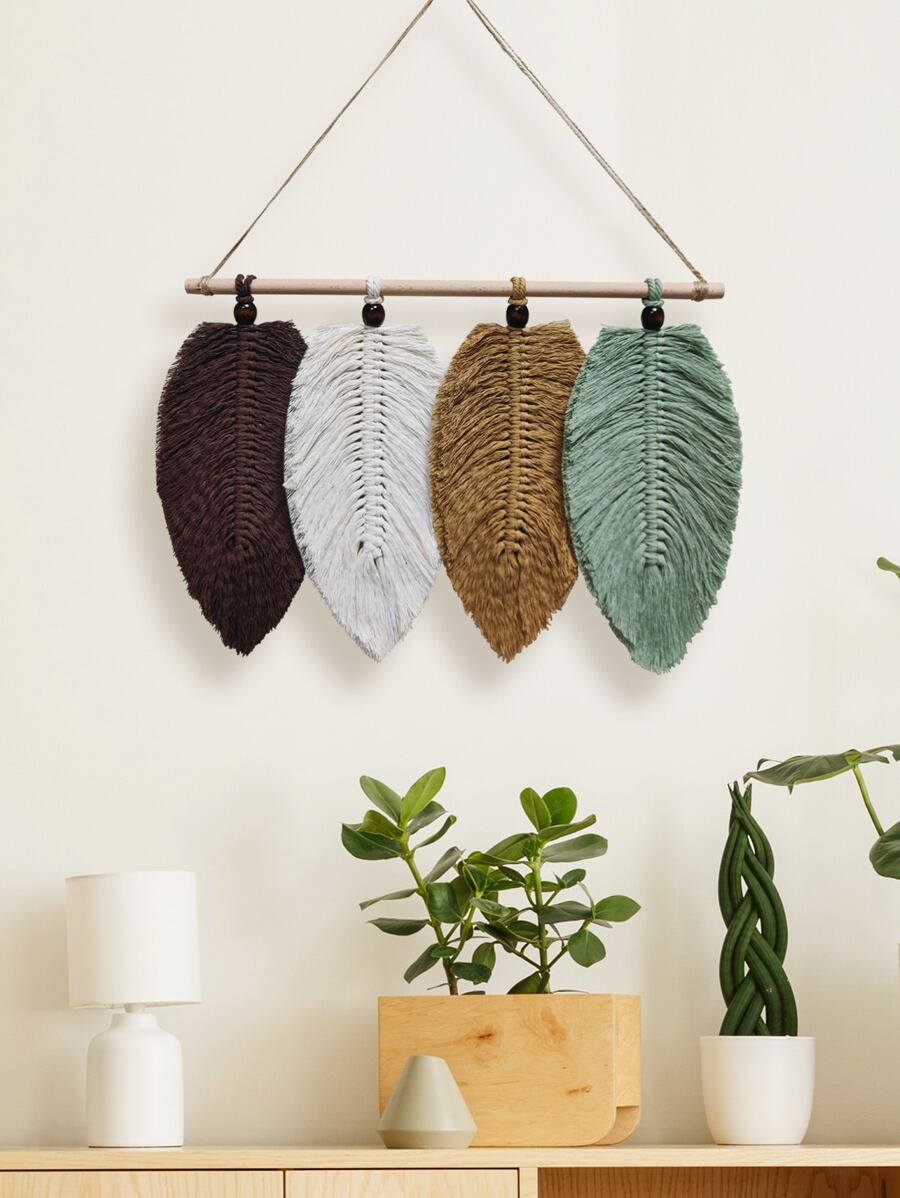 1 cái Acrylic treo trang trí, Boho dệt lá treo tường cho nhà, trang trí nhà cửa, trang trí phòng, trang trí tường - Nhiều màu - Xem 1
