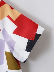 Boys Allover Geo Graphic Shirt - Multicolor - View 4