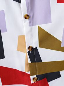 Boys Allover Geo Graphic Shirt - Multicolor - View 5