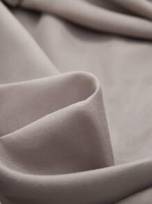 1pc Solid Color Fitted Sheet, Minimalist Fabric Waterproof Fitted Bottom Sheet For Bedroom - Blue - View 3