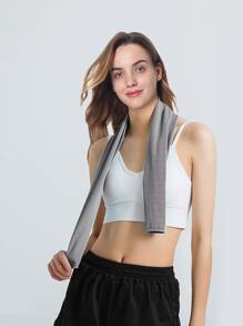 1pc Quick-drying Sport Towel, Modern Absorb Water Gym Towel For Household - Light Grey - View 1