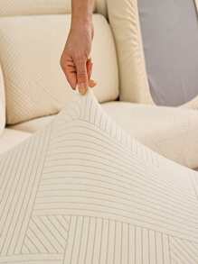 1pc Solid Color Sofa Cushion Cover Without Filler, Modern Polyester Sofa Cover Blanket For Home - Beige - View 2