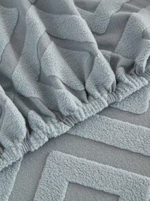 1入組幾何提花沙發座墊套現代滌綸彈力沙發靠墊套適合家用 - 淺灰色 - 查看 6