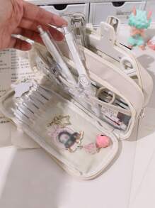 1入組素色筆袋 - 灰色 - 查看 2