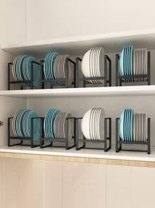 1pc Iron Dish Storage Rack, Minimalist White Dish Rack For Kitchen
