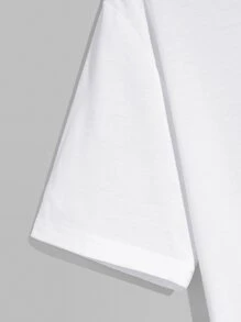 Aesthetic Post--Loose Fit Men's Slogan Printed Drop Shoulder T-Shirt - White - View 6