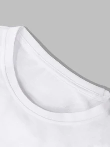 Aesthetic Post--Loose Fit Men's Slogan Printed Drop Shoulder T-Shirt - White - View 4