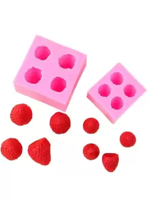 4-fach Erdbeere-förmige DIY Handgemachte Kerze, Weiche Keramik & Silikon Form