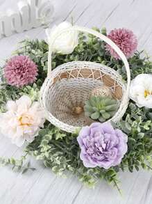 1入組塑料人造藤蔓婚禮派對用仿真植物綠藤 - 綠色 - 查看 6