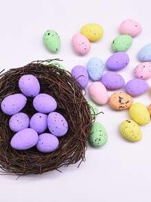 50pcs Easter Foam Color Eggs Party Decoration(random Color) - Multicolor - View 2