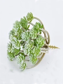 1pc Plastic Artificial Succulents, Cottage Core Artificial Mini Plant For Home, Valentine Day, Gift - Green - View 3