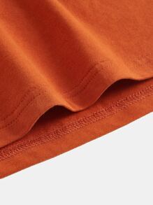 SHEIN BASICS Vestido De Camiseta De Bolsillo Sólido Para Mujer Con Tamaño Más Grande - Naranja - Ver 8