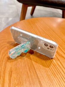 Ốp điện thoại họa tiết gấu sáng bóng - Xanh và trắng - Xem 5