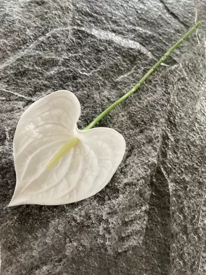 1 件人造手感软橡胶红色棕榈叶道具，家居装饰假花插花