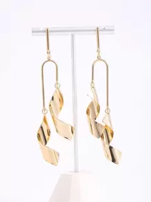 Pendientes largos geométricos - Amarillo Oro - Ver 1