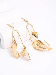 Pendientes largos geométricos - Amarillo Oro - Ver 2