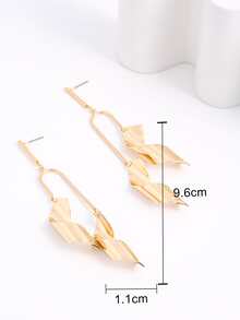 Pendientes largos geométricos - Amarillo Oro - Ver 3