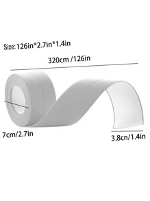 1roll PVC Sealing Strip, Minimalist White Sealant Tape For Bathroom, Kitchen - White - View 2