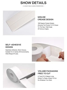 1roll PVC Sealing Strip, Minimalist White Sealant Tape For Bathroom, Kitchen - White - View 4