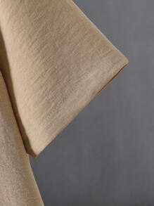 Boys Half Button Pocket Patched Shirt - Khaki - View 4